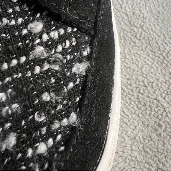 Birdies The Cardinal Lace-Up Sneaker Orbit Boucle Metallic Black Silver Tweed - Picture 6 of 15